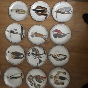 Set of 12 house of erte` collection plates